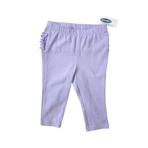 Old Navy, Purple Ruffle‑Trim, Baby Leggings – 6–12 Months